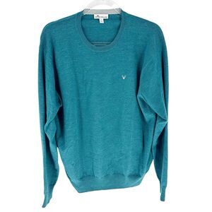 Peter Millar Sweater Mens Blue Crown Soft Merino Wool Silk Pullover Lightweight